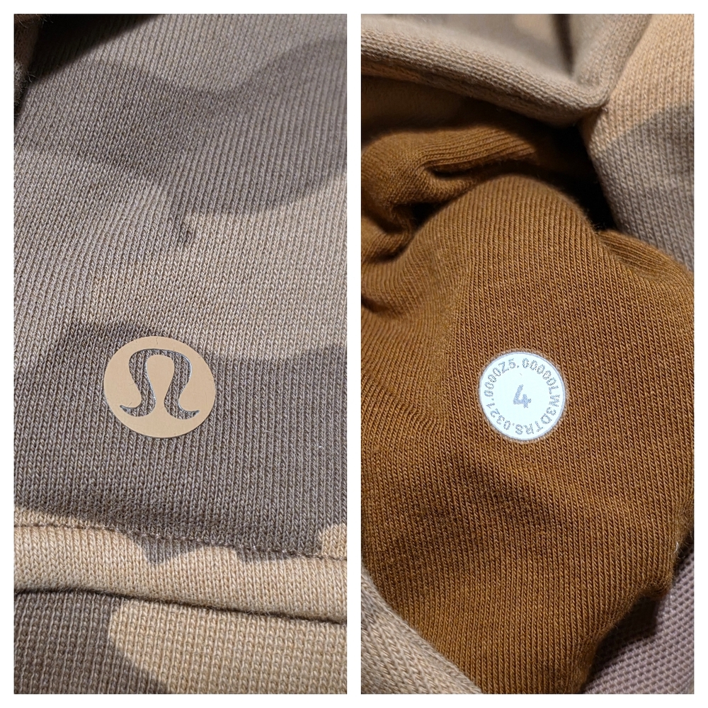 lululemon Scuba Crew Heritage 365 Camo Beige Size 4 - Picture 3 of 5